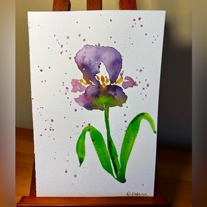 Hand painted watercolour abstract flowers.